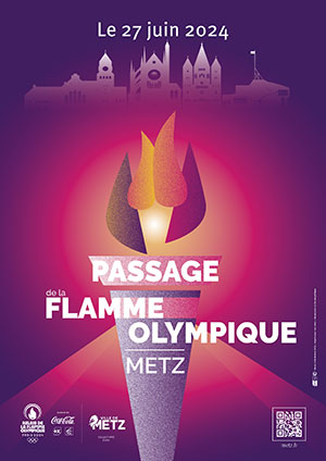 L’affiche du passage de la flamme olympique à Metz 
